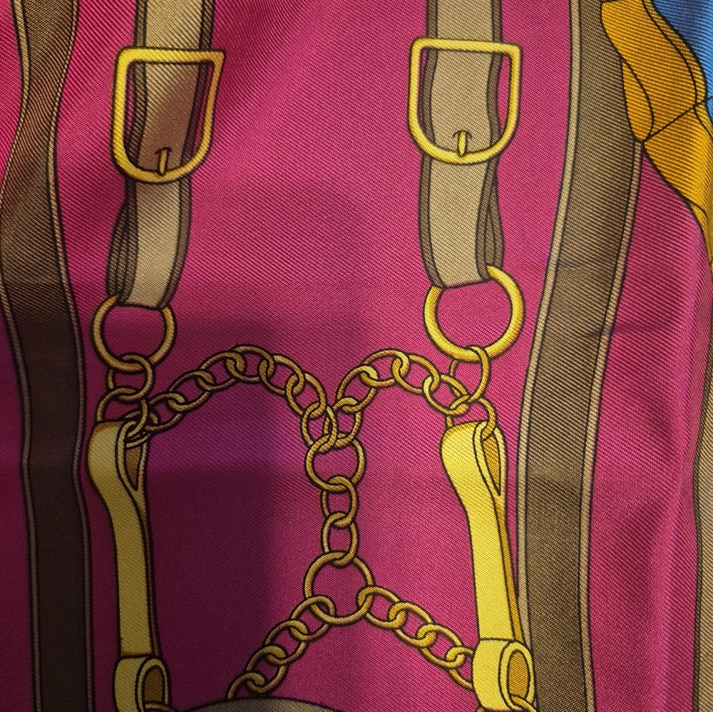 Celine Pink and Yellow Scarf - Picture 5 of 6